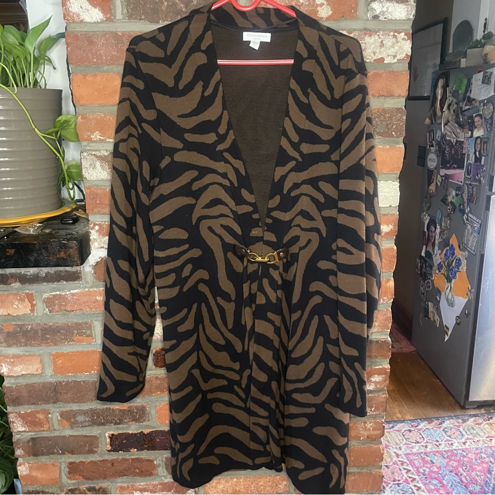 Charter Club Tiger Stripes Duster Jacket